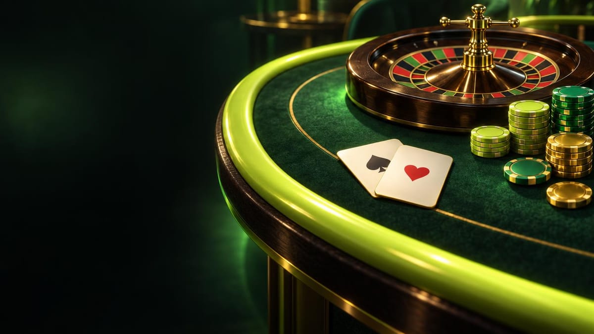 Mesa de roleta e cartas de blackjack no cassino ao vivo com dealer da Mostbet